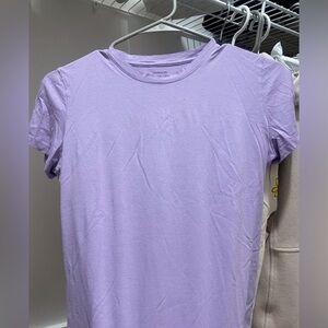 Vince Light Purple Pima Cotton Crew Neck T-Shirt
